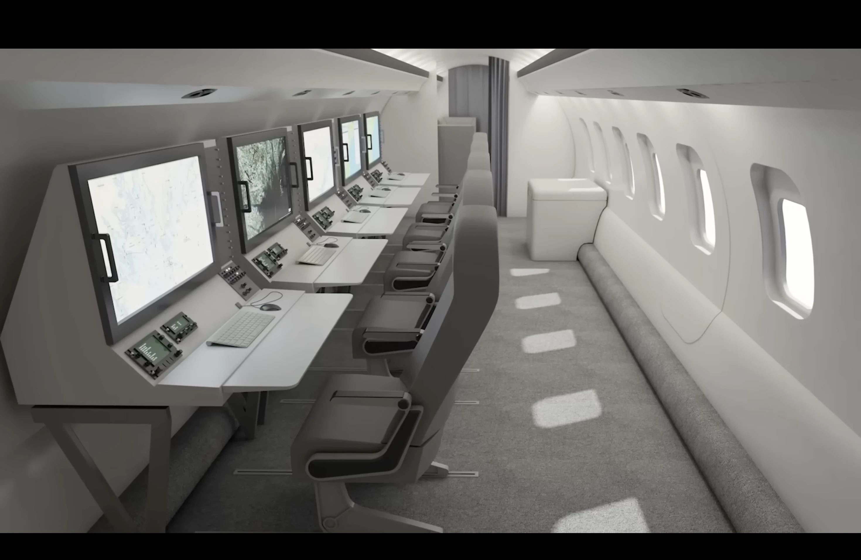Intérieur du GlobalEye - Consoles opérateurs