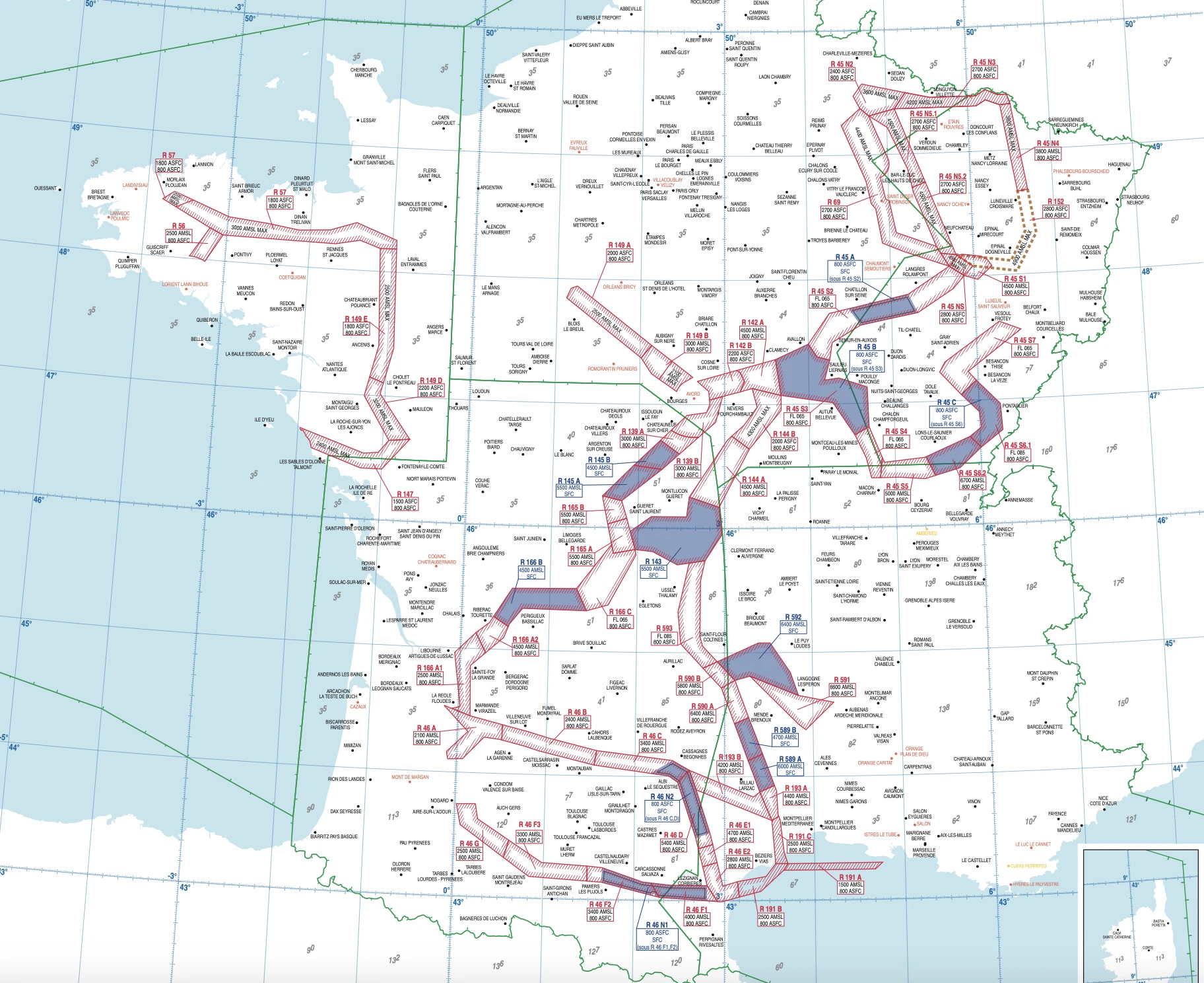 Carte du RTBA en France